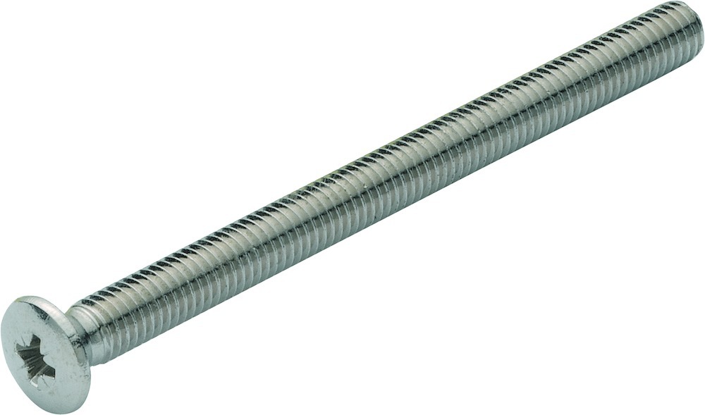 HOPPE® Gewindeschraube M6 für HOPPE-Schutzbeschläge, -Profiltür-Garnituren mit sichtbarer Befestigung, Eisen 95 mm Kreuzschlitz