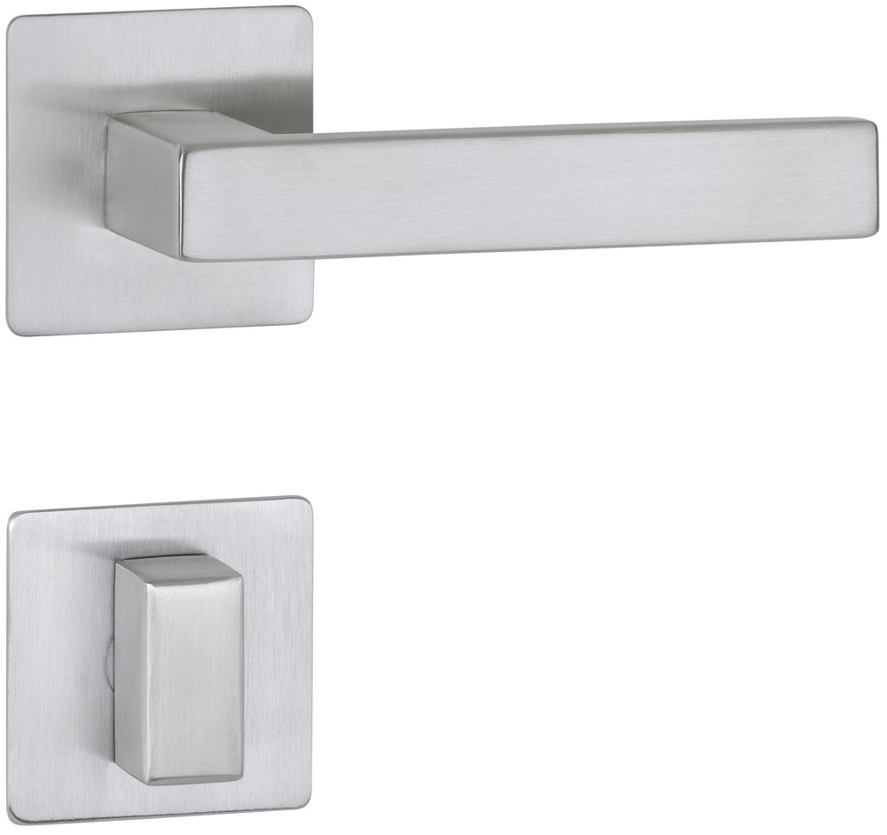 HERMAT Drückergarnitur mit Rosetten WEST 1682.L/2611.FL, Edelstahl