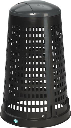 VAR Korbständer D525xH880mmPP schwarz Deckel grau f.120l Säcke