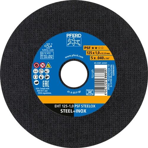 PFERD Trennscheibe PSF STEELOX D125x1mm ger.INOX Bohr.22,23mm PFERD