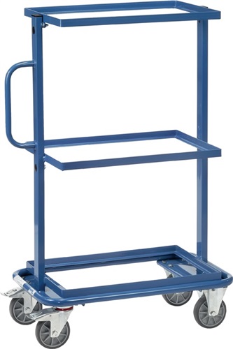 FETRA Beistellwagen Gesamt-Trgf.200kg 3 feste Etagen m.offenem Rahmen brillantblau