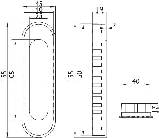 HERMAT Schiebetürmuschel 3649, Edelstahl