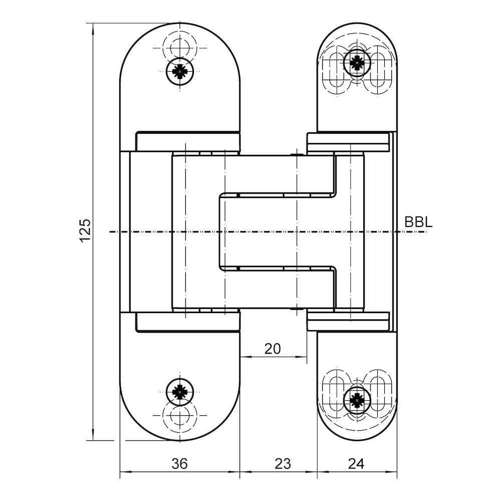 SIMONSWERK Verdecktliegendes Türband TECTUS® TE 311 3D FVZ 44