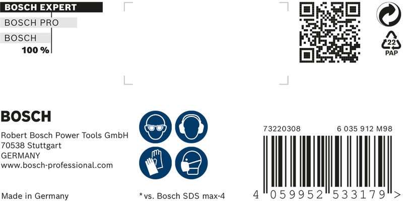 BOSCH EXPERT SDS max-8X Hammerbohrer, 25 x 800 x 920 mm. Für Bohrhämmer