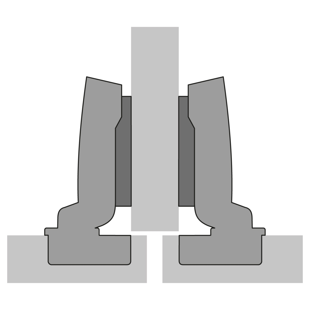 HETTICH Sensys Dicktürscharnier, Türdicke bis 32 mm, mit integrierter Dämpfung (Sensys 8631i), vernickelt, 9091412