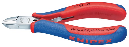 KNIPEX Elektronikseitenschneider L.130mm Form 0 Facette ja 2K-Hülle spiegelpol.KNIPEX