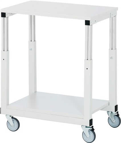 RAU Tischwagen 2 Ladeflächen L500xB500mm lichtgrau Trgf.150kg höhenv.