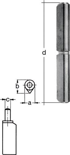 GAH Profilrolle Band-L.60mm STA blk Stift-Ø 6mm GAH