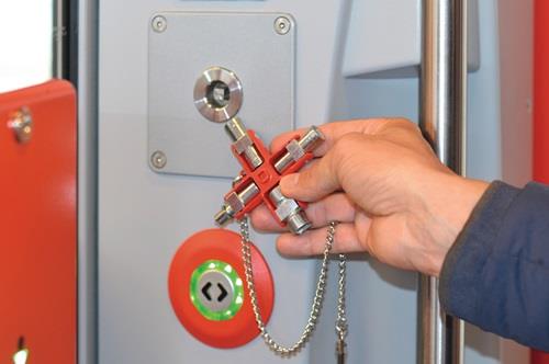 SCHUEBO Doppel-Schaltschrankschlüssel SuBMaster 9 in 1 14 Funktionen m.Karab.h.an Kette SCHUEBO Doppel-Schaltschrankschlüssel SuBMaster 9 in 1 14 Funktionen m.Karab.h.an Kette