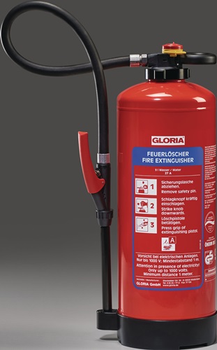 GLORIA Wasserfeuerlöscher WKL 6 PRO 6l Aufladegerät Brandkl.21 A m.Wandh.GLORIA