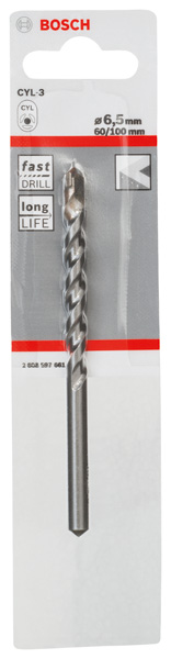 BOSCH Betonbohrer CYL-3, 6,5 x 60 x 100 mm, d 5,5 mm, 1er-Pack