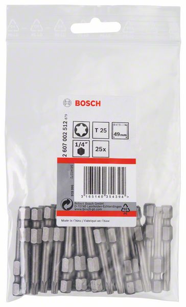 BOSCH Schrauberbit Extra-Hart T25, 49 mm, 25er-Pack
