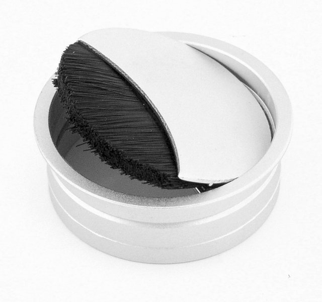 Veyhl Kabeldurchlass D: 80mm Aluminium Schwarz eloxiert B/H 80/22, Abdeckung D:85mm,