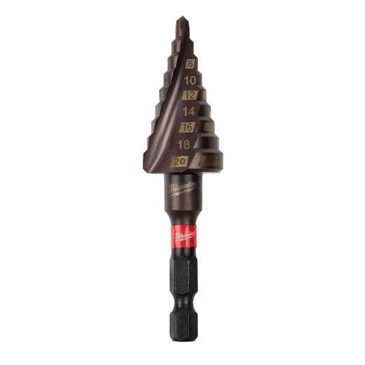 MILWAUKEE 4 bis 20 mm, 2 mm Stufen SHOCKWAVE Stufenbohrer