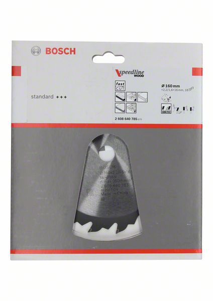 BOSCH Kreissägeblatt Speedline Wood, 160 x 16 x 2,2 mm, 18