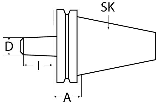 PROMAT Bohrfutteraufnahme DIN 69871A B16 SK40 A.-L.25mm PROMAT