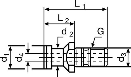 TECWERK Anzugsbolzen ISO 7388-3 Form AD SK50 m.Bohr.TECWERK