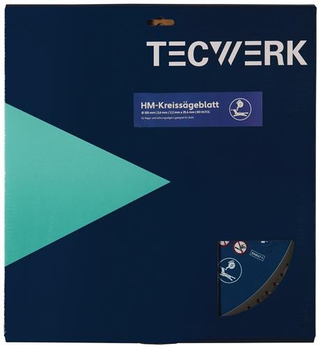 TECWERK Tisch-/Kappkreissägeblatt AD 355mm Z.80 HLTCG Bohr.25,4mm Schnitt-B.2.6mm