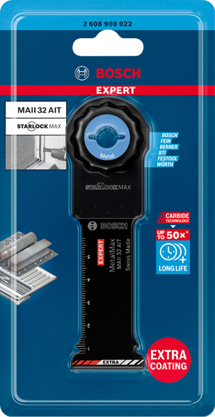 BOSCH EXPERT MetalMax MAII 32 AIT Blatt für Multifunktionswerkzeuge, 70 x 32 mm. Für oszillierende Multifunktionswerkzeuge