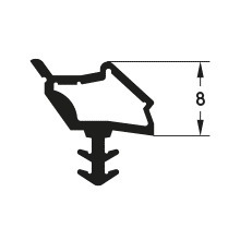 DEVENTER Türdichtung S 7210 Zimmertür Nutbefestigung / Nuttiefe: 6 mm thermoplastisches Elastomer (TPE)