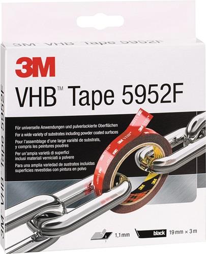 3M Montageband VHB Tape 5952F schwarz L.3m B.19mm Rl.3M
