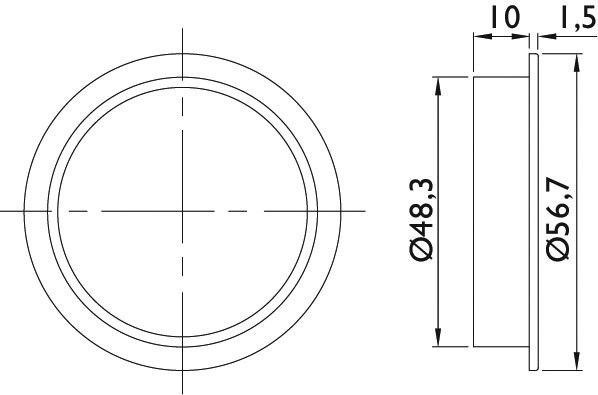 HERMAT Schiebetürmuschel 3659, Edelstahl