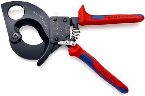 KNIPEX Kabelschneider Gesamt-L.280mm max.52 (380 mm²)mm Mehrkomp.-Hüllen KNIPEX