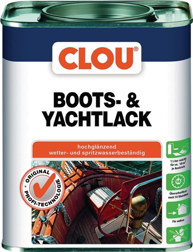 CLOU Boots-/Yachtlack farblos glänzend 0,75l Dose CLOU