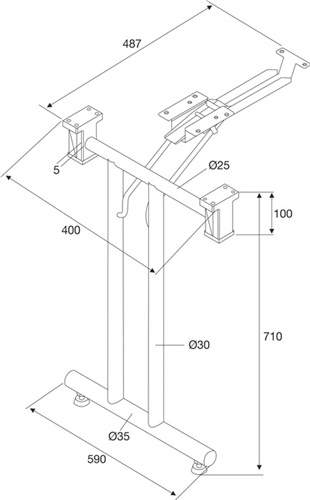 BMB Klapptisch-Gestell CR pol.H.710-715mm Befestigungsschrauben BMB