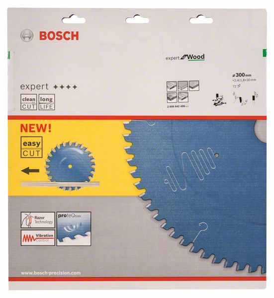 BOSCH Kreissägeblatt Expert for Wood, 300 x 30 x 2,4 mm, 72