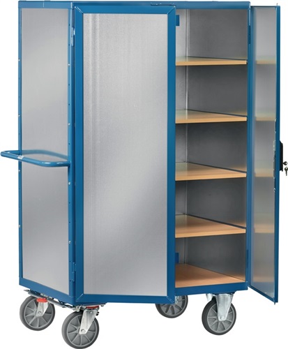 FETRA Etagenwagen L1370xB845xH1792mm Trgf.750kg 4Etagen Stahlblech,m.Flügeltür TR