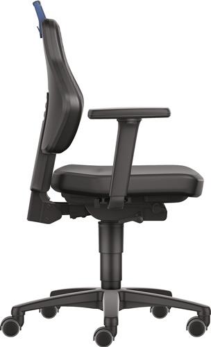 TECWERK Arbeitsdrehstuhl Rl.Kunstleder schwarz Grifffarbe blau 450-600mm TECWERK