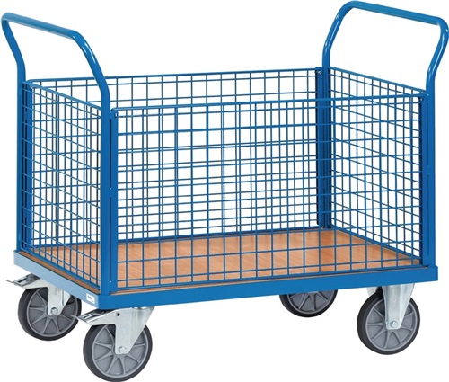FETRA Vierwandwagen Drahtgitterwände Ladefl.-L1000xB600mm Wand-H.500mm Trgf.600kg
