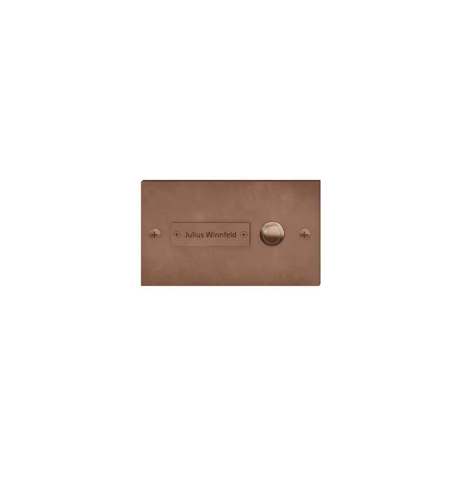 FSB Klingelplatte 38 3810, mit Namensschild und Klingelknopf, Bronze