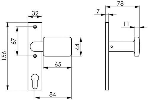 AMF Türknopf-Kurzschild 486Z fest LM F1/silberf.4-KT.8mm AMF