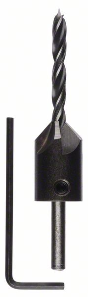 BOSCH Holzspiralbohrer mit 90°-Senker, 5 mm, 16 mm