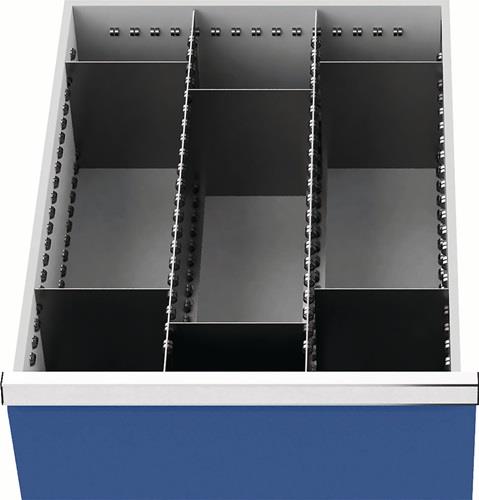 Nordwest Schubladenunterteilungsmaterial Front-H.200mm 2Längs-/6Querteiler Schubl-B.450mm