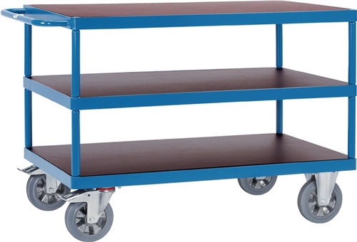 FETRA Tischwagen 3 Ladeflächen L2000xB800mm brillantblau Trgf.1200kg