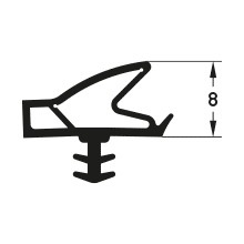 DEVENTER Türdichtung S 6699a Zimmertür Nutbefestigung 15 mm/ Nuttiefe: 5 mm thermoplastisches Elastomer (TPE)