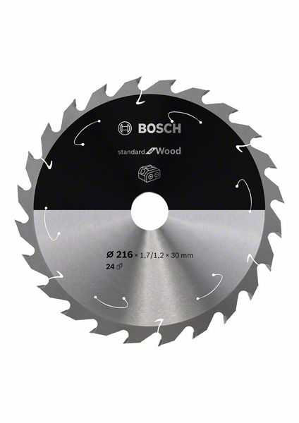 BOSCH Akku-Kreissägeblatt Standard for Wood, 216 x 1,7/1,2 x 30, 24 Zähne