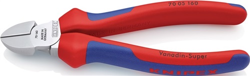 KNIPEX Seitenschneider L.125mm Kopf verchr.m.Mehrkomp.-Hüllen KNIPEX