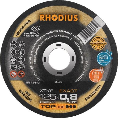 RHODIUS Trennscheibe XTK8 D115x0,8mm gekr.INOX Bohr.22,23mm RHODIUS