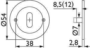 HERMAT Schlüsselrosette 2631.FL, Edelstahl