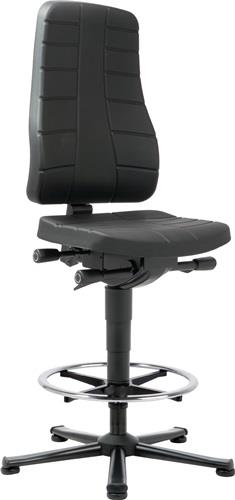 BIMOS Arbeitsdrehstuhl All-In-One Highline Bodengleiter+Fußring Integralschaum schwarz