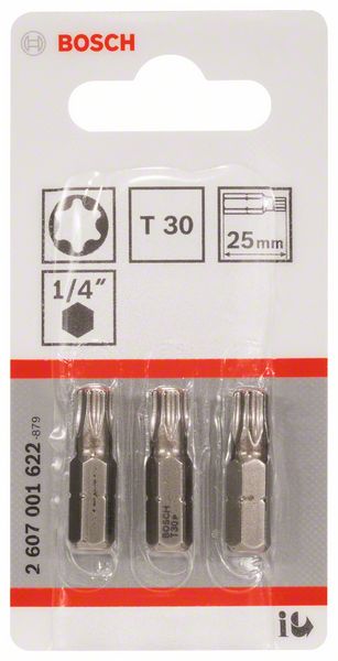 BOSCH Schrauberbit Extra-Hart T30, 25 mm, 3er-Pack