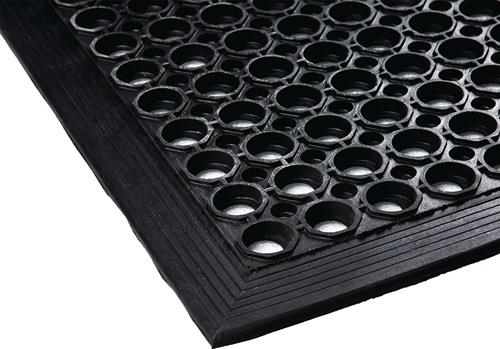 Nordwest Anti-Ermüdungsmatte B.0,9m L.1,5m D.12mm schwarz NR/SBR o.Gewebeeinlage