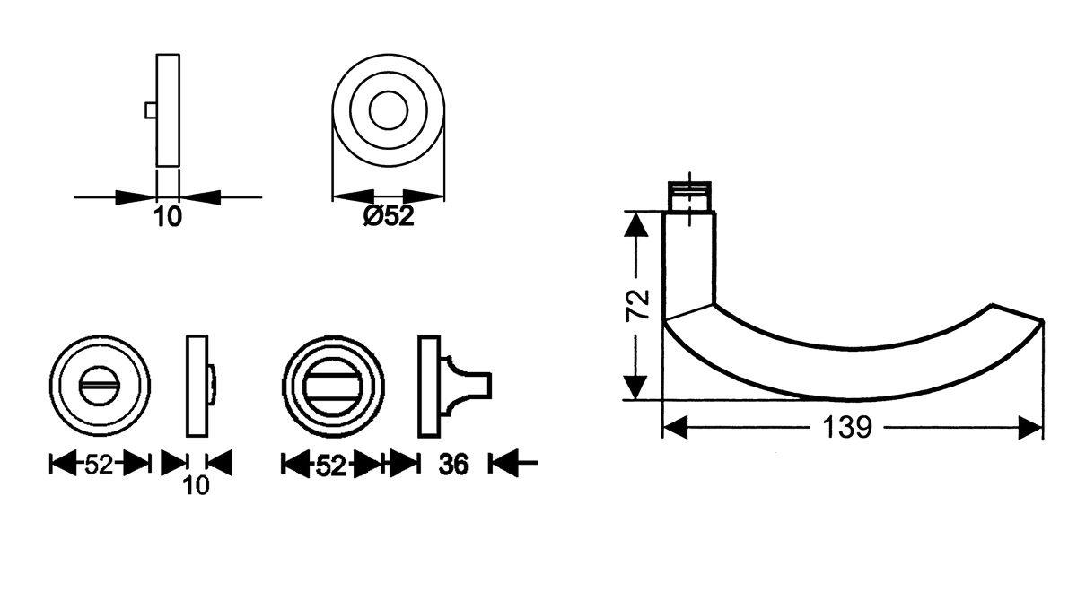 KARCHER DESIGN Drückergarnitur ER26 - Sylt, Bad, Edelstahl