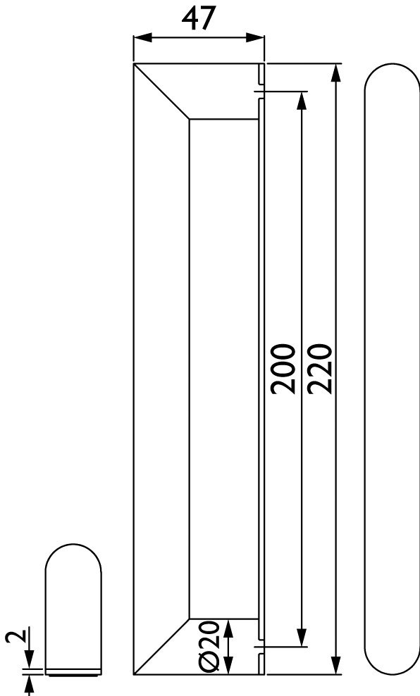 HERMAT Stoßgriff 8002/SKL, Edelstahl