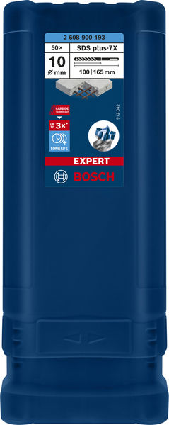 BOSCH EXPERT SDS plus-7X Hammerbohrer, 10 x 100 x 165 mm, 50-tlg.. Für Bohrhämmer