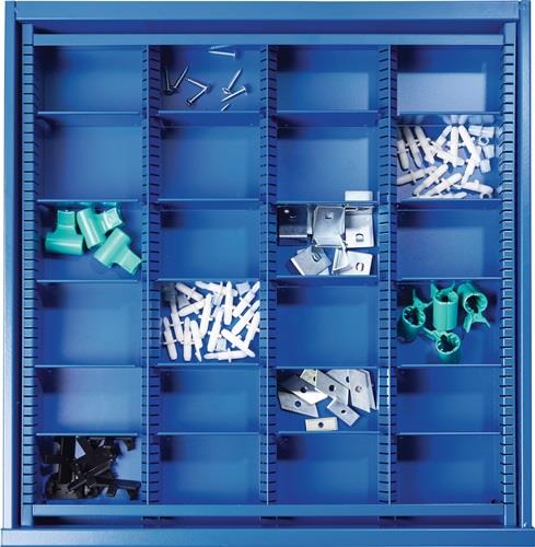 Nordwest Schubladenunterteilungsmaterial BK 600 Front-H.100mm 3 Längs-/20 Querteiler